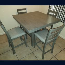 Brand New 5 Pcs Dinning Set Counter Hight Grey Solid Wood $399 + Tax FREE LOCAL DELIVERY & SET UP ORDER HERE PAY UPON DELIVERY LITTLE SHOWROOM NOT