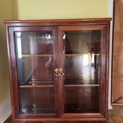 Rosewood Glass Hutch Cabinet