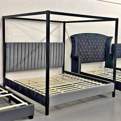 Clearance!!! Brand New Grey 🩶 Queen Size Canopy Bed Only $299