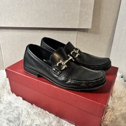 Men's SALVATORE FERRAGAMO Giordano Black Leather Slip On Loafers Size US 7.5 D