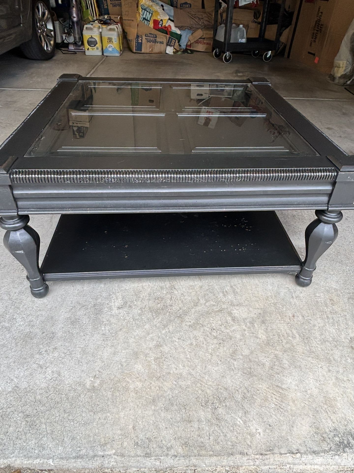 Black Wood And Glass Coffee Table