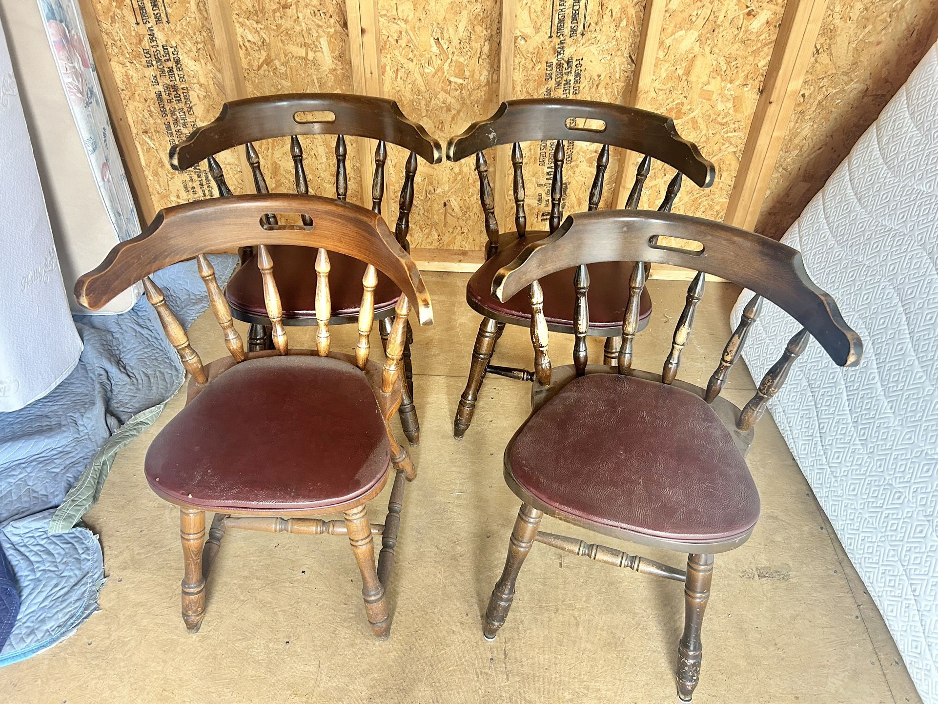 Set Of 4 Solid Wood Chairs