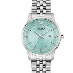 Bulova classic Silver and Blue Women's Watch with jubilee bracelet