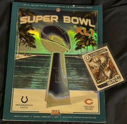 2007 Super Bowl XLI Magazine + Peyton Manning Colts Card