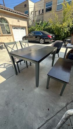 Dining Table Set with Chairs and Bench