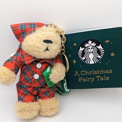 Starbucks Korea Pajama Bearista Keychain BNWT 