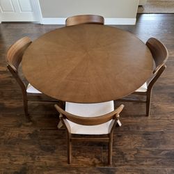 Walnut Wood Dining Table and Chairs