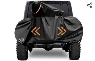 
Bike Covers for Transport on Rear Rack,Fits for 2 Bicycles Car RV Travel Use,Waterproof Outdoor 600D Polyester,Rip-stop Windproof,Top Reinforce on Ha