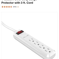 Surge Protectors 4 Outlets 3 Ft Cords Lot Of 4 