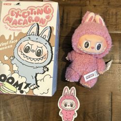 Authentic POP MART LABUBU The Monsters Exciting Macaron Lychee Berry-Vinyl Plush