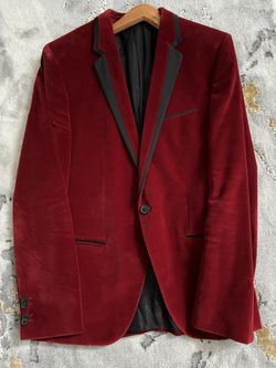 Hugo Boss Red Velour Blazer Jacket