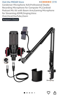 PROAR XLR Condenser Microphone Kit with Boom Arm