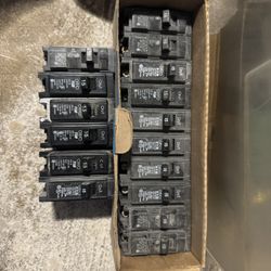 Electrical lot- circuit breakers- gang boxes etc 