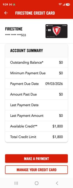 Firestone credit card