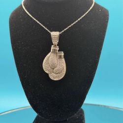# 15. Gorgeous Moissanite Boxing Gloves Pendant - Exceptional Sparkle and Craftsmanship