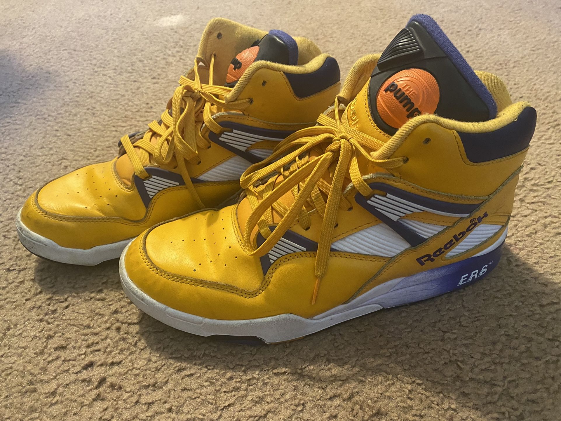 VNDS Reebok The Pump Omni Zone ERS Retro The Lakers Gold/Violet/White Size 12