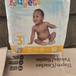 KIDGETS DIAPERS SIZE 3 128 COUNT 4 SEALED PACKS 32 EA