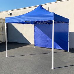 $109 (New) Heavy-duty 10x10 ft canopy with (1 sidewall) outdoor ez popup party tent patio shelter w/ carry bag