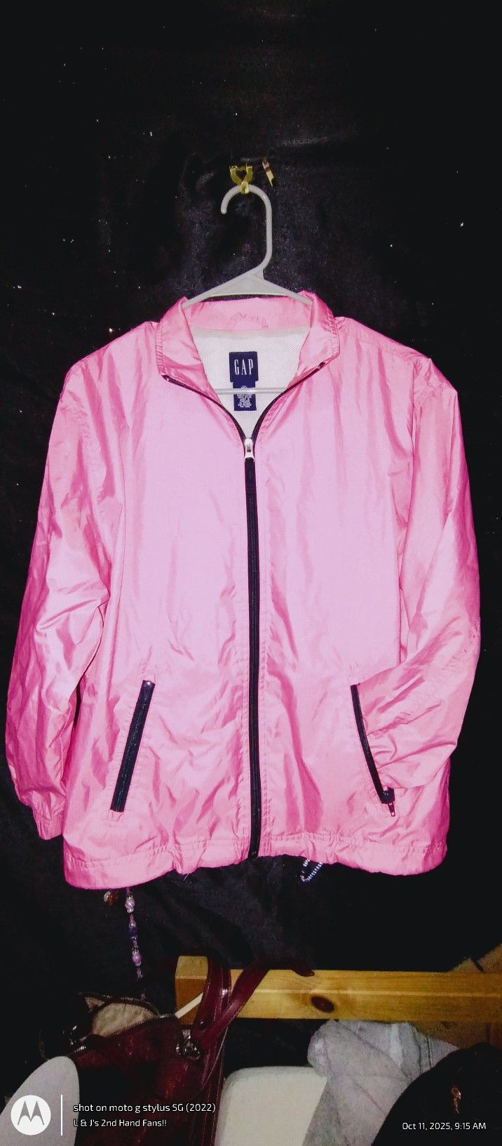 Womens Pink Windbreaker By Gap Size XL