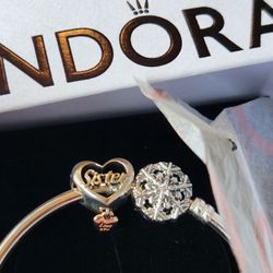 Pandora Bangle W Snowflake Clasp