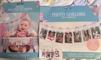One Year high Chair Decoration & photo Garland