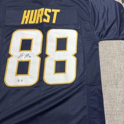 Hayden Hurst Signed Autograph Custom Jersey - Beckett Coa - LA Chargers