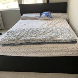 IKEA Bed With Memory Foam Mattress And Matress Cover