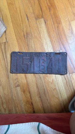 1924 Va License Plate