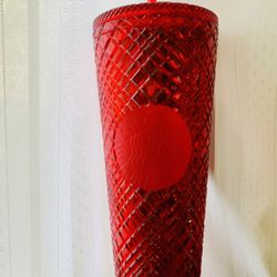 Starbucks Ruby Red Jeweled Tumbler Venti New
