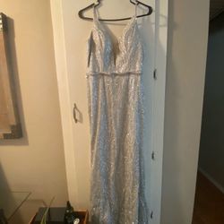 Long Shimmery silver dress