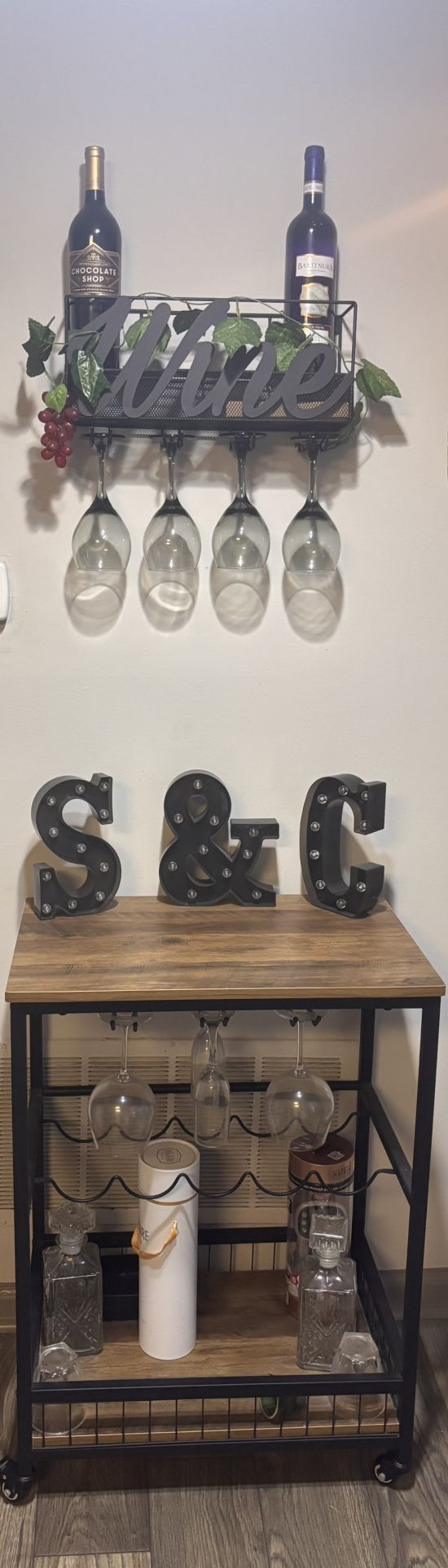 Wine Rack Console Table