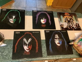 Kiss vintage Album vinyl collection including Kiss Solo Album Vinyl LP Lot 1978 Paul Stanley, Gene Simmons ,  Ace Frehley, Peter Criss, and Kiss Love 