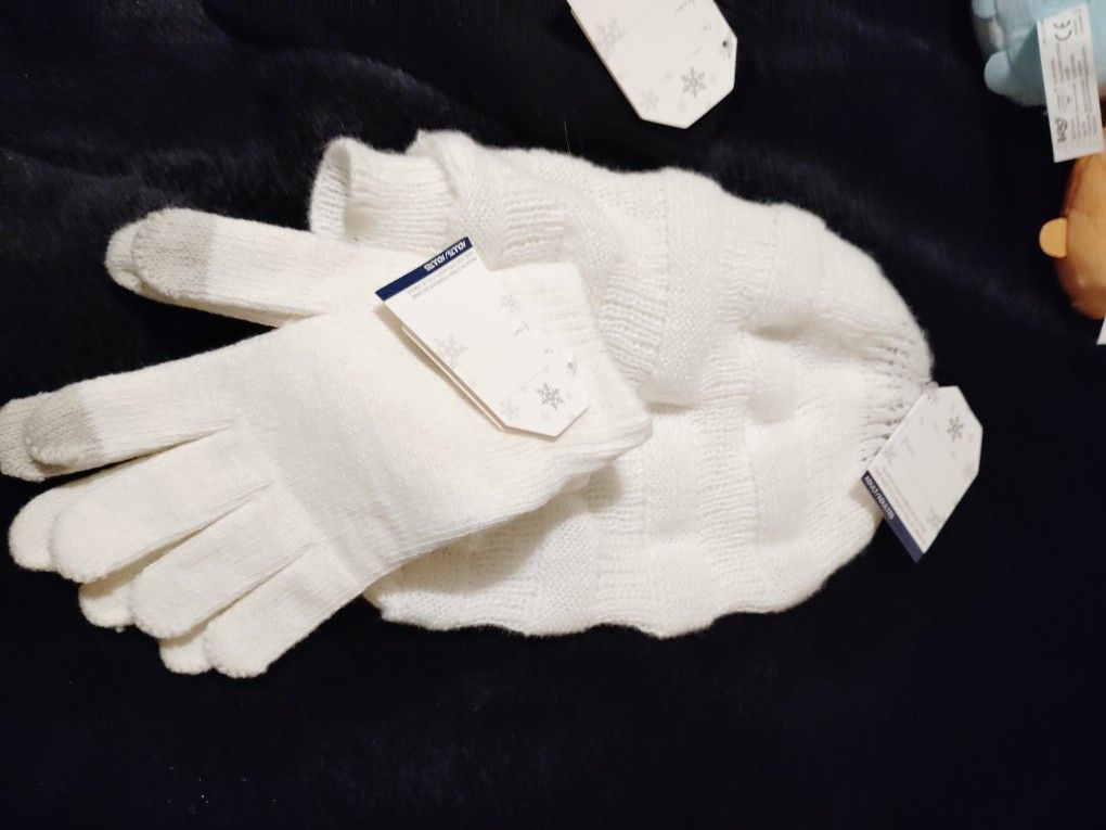 Black White Pink Beanie And Gloves Three Each Pick Up Only