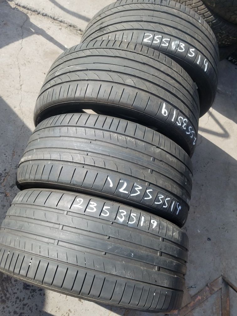 Continental tires back 255 3519 and front 235 35219