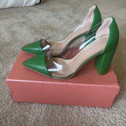 Brand New Never Worn Clear Block Heels