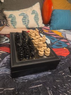 Chess Set with Leather Storage Box