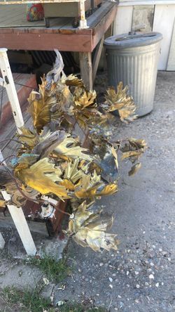 Vintage Metal Leaf Sculpture