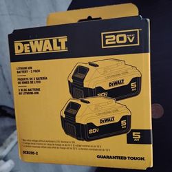 NEW] (DCB205-2) DeWalt 20V MAX 5.0Ah Lithium-Ion Battery 2-Pack of DCB205