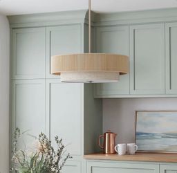 Brand New Maskell 4-Light Natural Rope Drum Semi Flush Mount Pendant Chandelier