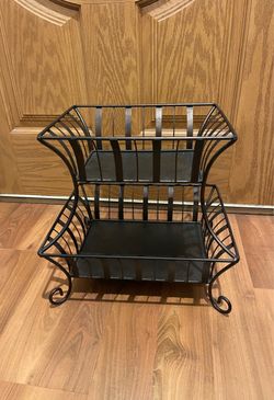 Brushed metal fruit organizer 2 shelf various uses
