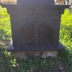 Large Outdoor Wood Burning Fireplace, 47-in wide