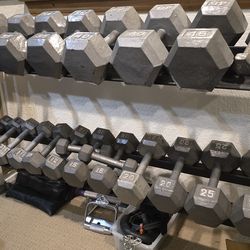 Full Rack Hex Steel Dumbells