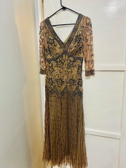 Beaded Ornate , Nude color Gown (L)