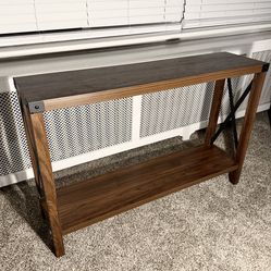 Console Table - 2Tier Wood and Metal Farmhouse Industrial Entry Table
