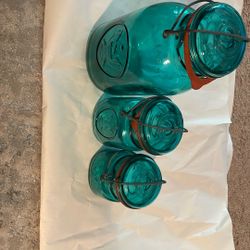 Ball Teal Ideal Three Canisters