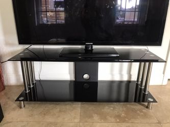 Tv table black glass