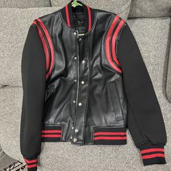 Zara Man Black Red Leather Jacket Michael Jackson Halloween Costume 