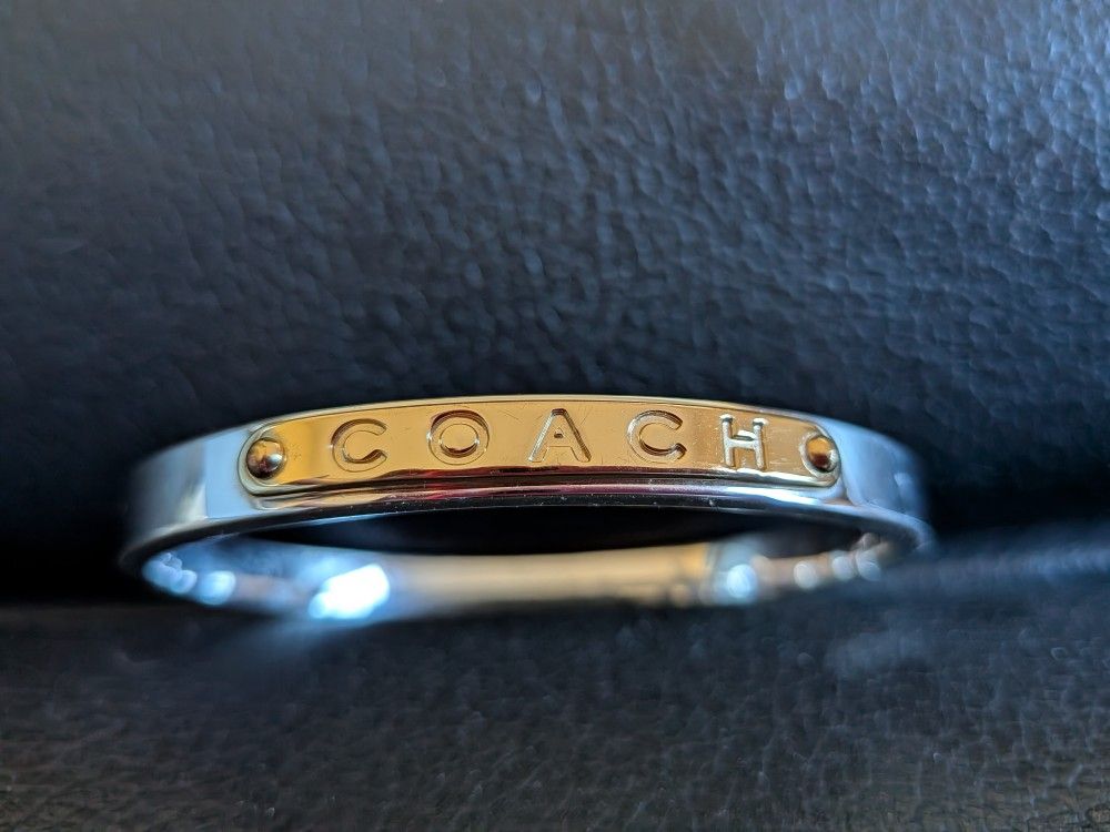 Gold And Silver Coach Bangle Bracelet
