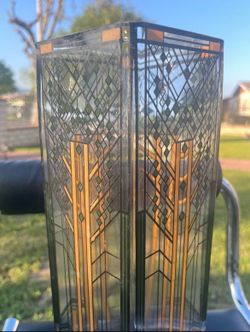Vintage Art Deco Glass Vase, Hollywood Regency