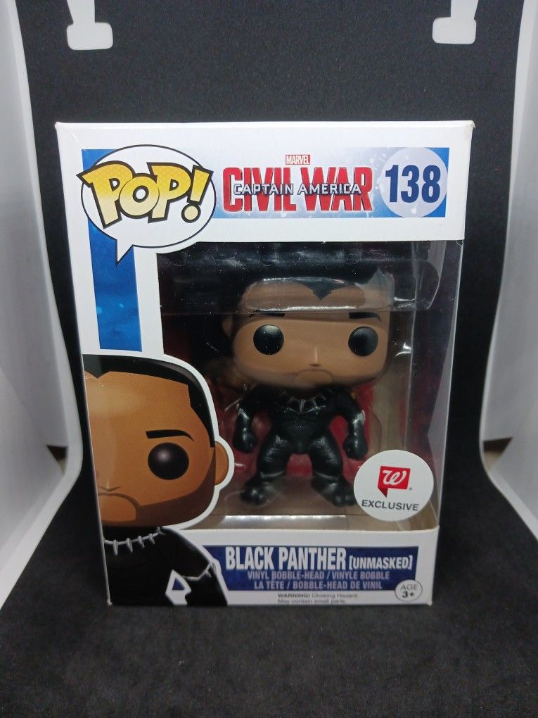 Funko POP! Marvel: Captain America Civil War #138 - Black Panther Unmasked (Walgreens Exclusive)